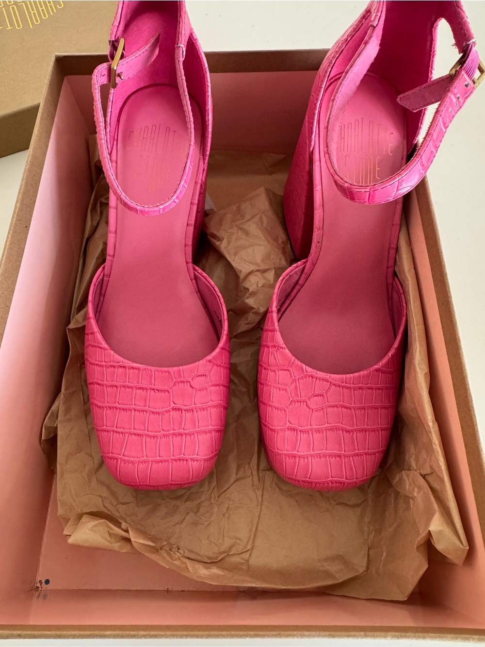 Nib Charlotte Stone Pink fran Platform Heels - Picture 2 of 9